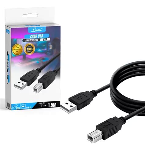 Cabo Para Impressora Usb A X Usb B Metros Mymax M Cor Preto