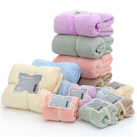 Buy 2pcs Coral Fleece Bath Towel Comfort Water Absorption Microfiber Face Towel At Affordable