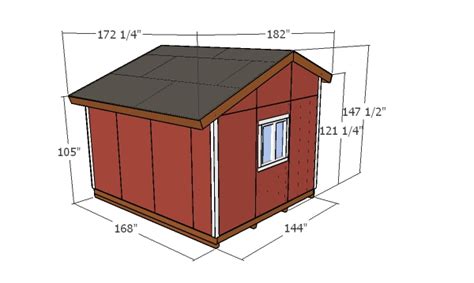 1412 Saltbox Shed Plans Overall Dimensions MyOutdoorPlans