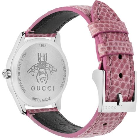 Gucci G Timeless Ladies Watch Ya126586 Pink Mother Of Pearl ™