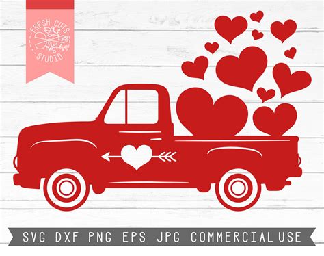 Valentine Red Truck Svg Instant Download Digital Cut File For Etsy