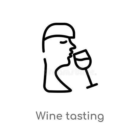 Outline Wine Tasting Vector Icon Isolated Black Simple Line Element Illustration From Alcohol