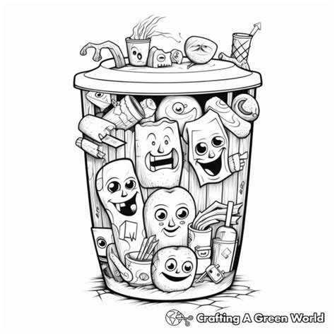 Trash Can Coloring Pages Free And Printable