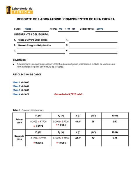 Reporte Lab Fisi S Cf Docx Reporte De Laboratorio