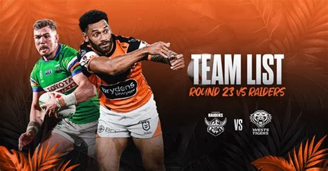 Team List Round 21 Wests Tigers Vs Dragons Wests Tigers