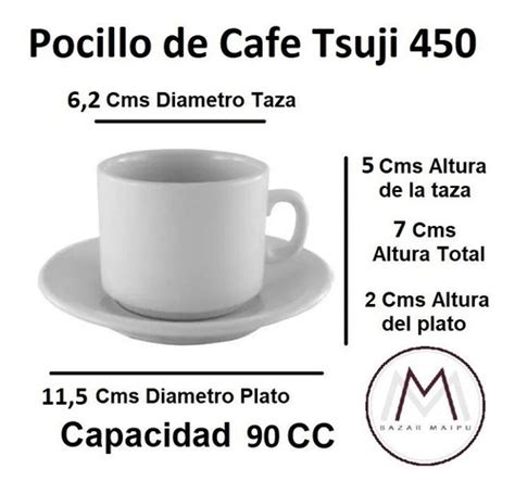 Juego Tazas Pocillo Cafe Porcelana Tsuji Blanca Set X Bazar Maipu