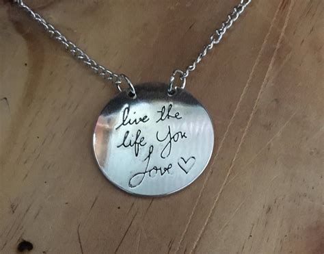 Live The Life You Love Pendant With 60cm Chain Necklace Etsy