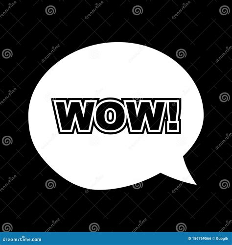 Wow Word In Speech Bubble Icon Stock Vector Illustration Of Lettering