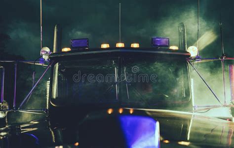 Semi Truck Night Drive Destination Stock Photo - Image of truck, driver ...