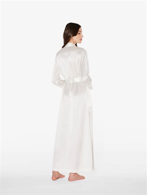 White Silk Long Robe