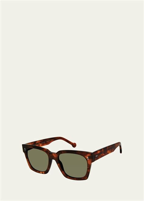 Colors In Optics Tortoise Acetate Rectangle Sunglasses Editorialist