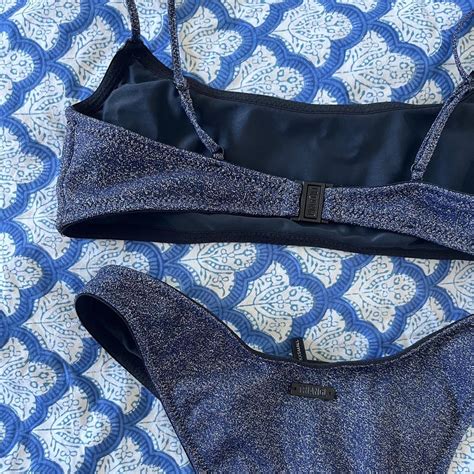 Navy Blue Sparkly Triangl Mica Bikini In Great Depop