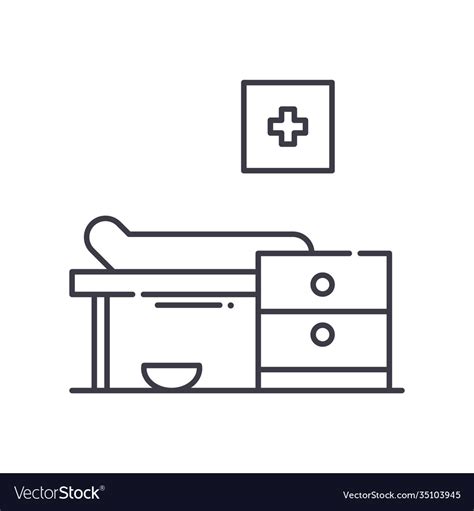 Hospital Room Icon Linear Isolated Royalty Free Vector Image