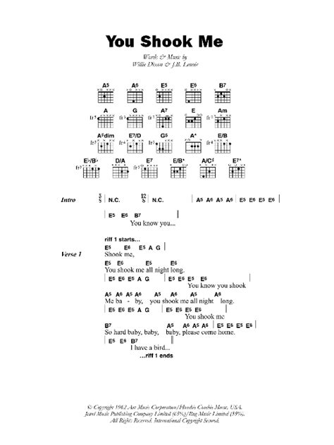 You Shook Me by Led Zeppelin - Guitar Chords/Lyrics - Guitar Instructor