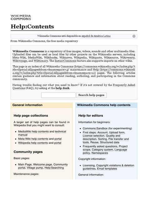 Help:Contents: Wikimedia Commons Is A Repository of Free Images, Videos ...