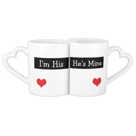 Im His Hes Mine Newly Wed Heart Wedding Coffee Mug Set