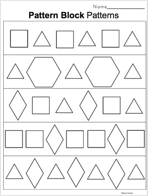 Free Pattern Blocks Worksheets