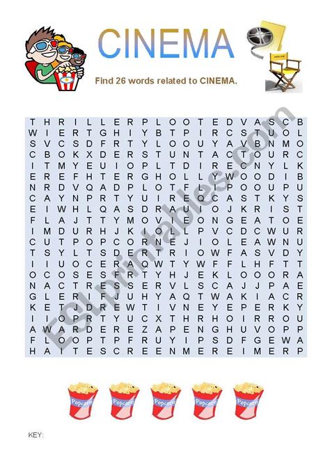 Cinema Wordsearch Esl Worksheet By Magic Wing