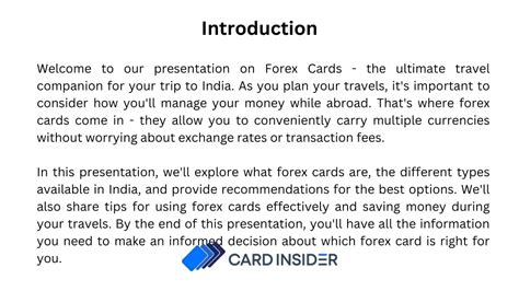 Ppt Best Forex Cards In India Powerpoint Presentation Free