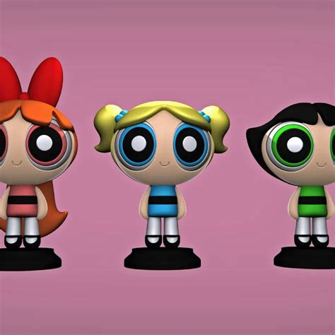 Powerpuff Girls Statues 3d Printer Model Files