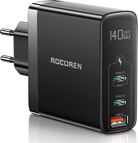 Rocoren 140 W USB C laddare PD3 1 bärbar dator laddare 3 portar