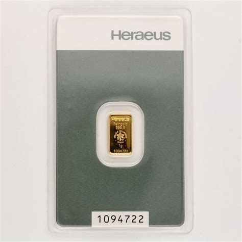 Gram Gold Heraeus Sealed With Certificate Catawiki