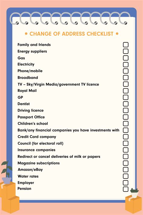 Printable Checklist For Moving Into A New House