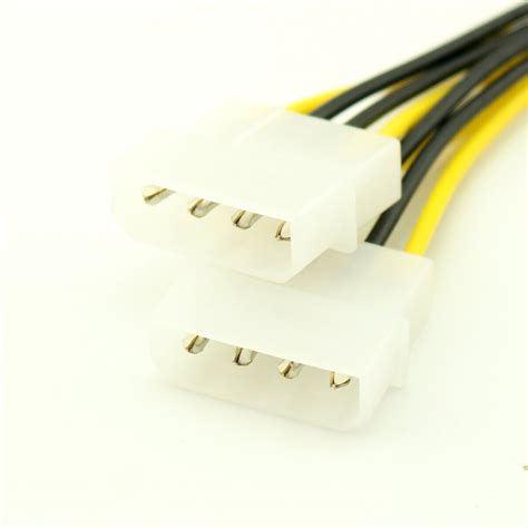 8 Pin Eps12v Atx To Dual Molex 4 Pin Male Motherboard Power Supply Adapter Cable Ebay