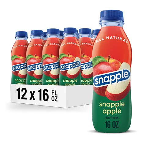 Buy Snapple Apple Juice Drink 16 Fl Oz Recycled Plastic Bottle Pack Of 12 Online At Desertcartuae