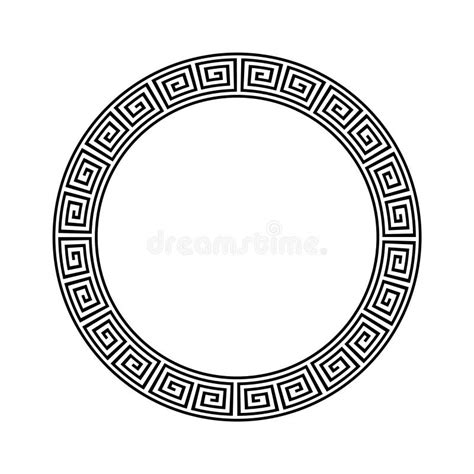 Greek Circle Pattern Border Vector Round Greek Frame Ornament Ancient