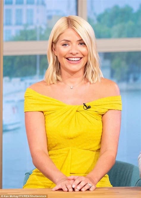 Holly Willoughby Shows Off Her Tan In A Glorious Yellow Bardot Dress