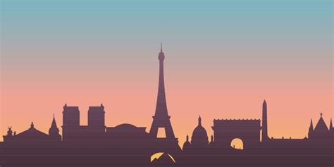 Paris City skyline. Silhouette City Paris France background. Vector ...