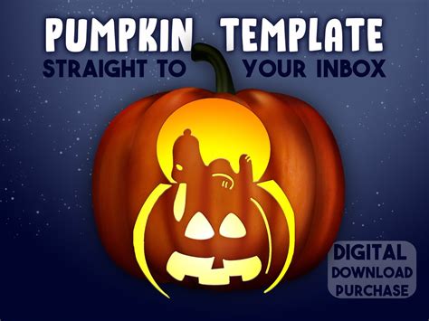 Snoopy Pumpkin Carving Stencil Halloween Printable Template - Etsy