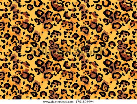 Seamless Leopard Fur Pattern Fashionable Wild Stock Vector Royalty