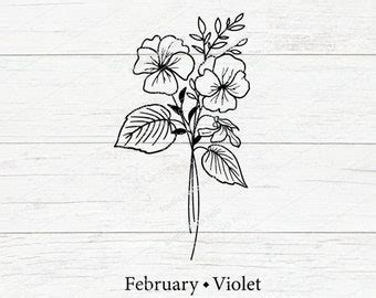 February Birth Flower Violet Tattoo