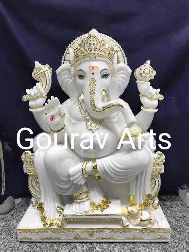 White Polished Marble Ganesh Statues Inch At Rs In Jaipur