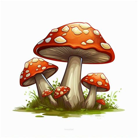 Fungi 2d vector illustration cartoon in white background h 30687671 Stock Photo at Vecteezy