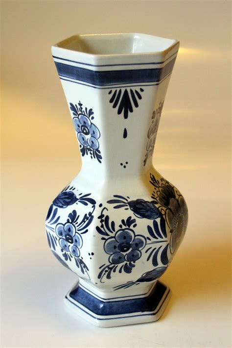 1960s Delft Porcelain Vase Vintage Vases