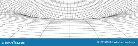 Vortex Vectorperspectief Gebogen Raster Abstracte Tunnel Van Wireframe