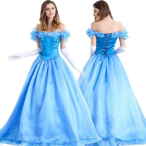 New Deluxe Adult Cinderella Costume Fairy Tale Ladies Fancy Dress Ball