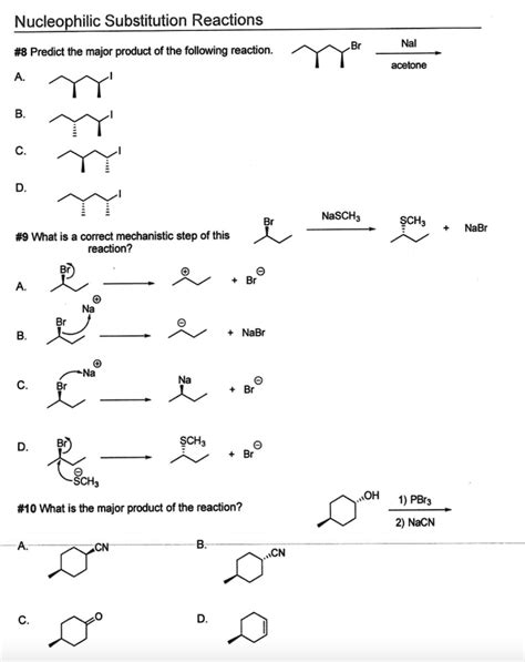 Solved Nucleophilic Substitution Reactions 8 Predict The Major