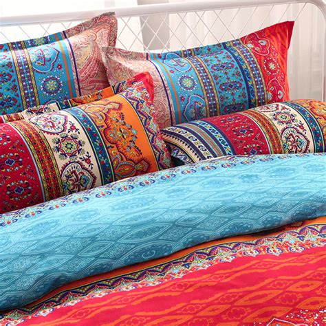 Bohemian Colorful Duvet Cover and Pillowcases - Boho Chic Decoration