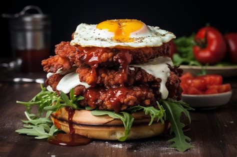 Premium Photo Saveonsub Southern Fried Chicken And Waffle Burger