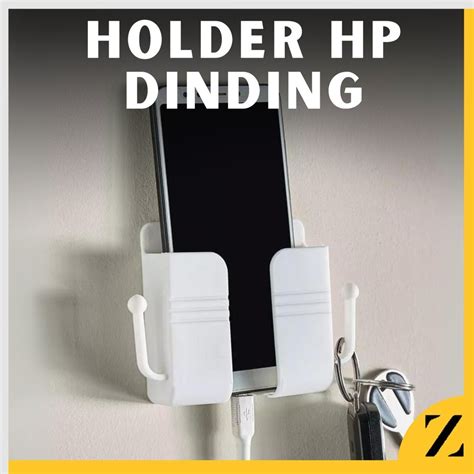 Jual Holder HP Tempel Dinding 2 Kait Hook Gantungan HP Remote TV AC Rak