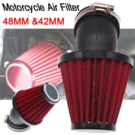 Motorcycle Air Filter 28mm 38mm 42mm 48mm Cleaner Clamp On 45 Degree