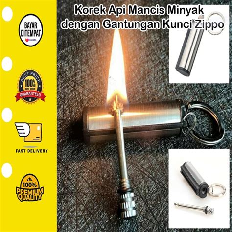 Jual Bisa Cod Korek Api Mancis Minyak Dengan Gantungan Kunci Zippo