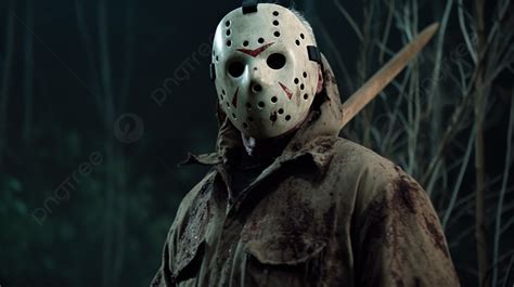 Friday The 13th S Jason Mask In A Forest Background, Picture Of Jason From Halloween, Halloween ...