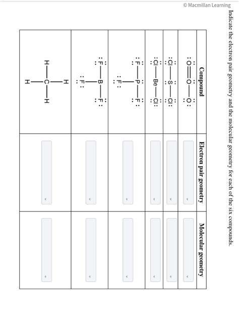 Solved Indicate the electron pair geometry and the molecular | Chegg.com