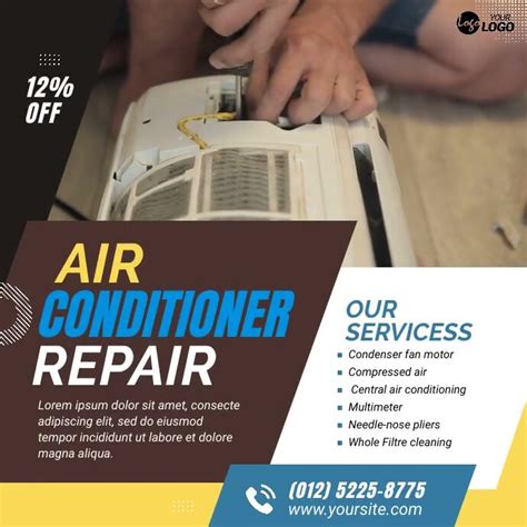 Air Conditioner Repair Service Ad Template Postermywall