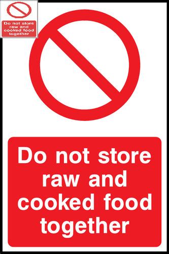 Do Not Store Raw And Cooked Food Together Sign Signland